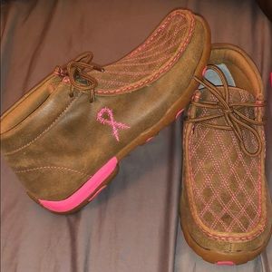 Authentic Twisted X Moccasins.